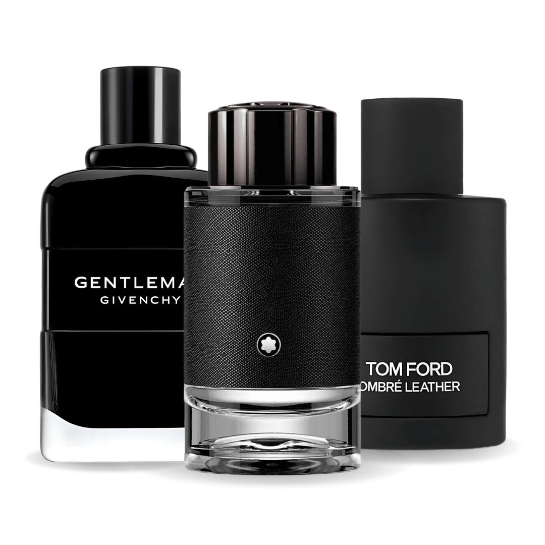 Set di 3 profumi Tom Ford Ombre Leather,  Givenchy Gentleman, Montblanc Explorer 100ml